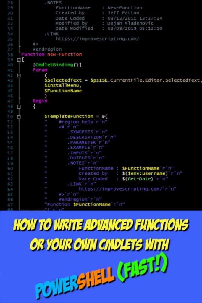 How To Write Advanced Functions Or CmdLets With PowerShell (Fast)